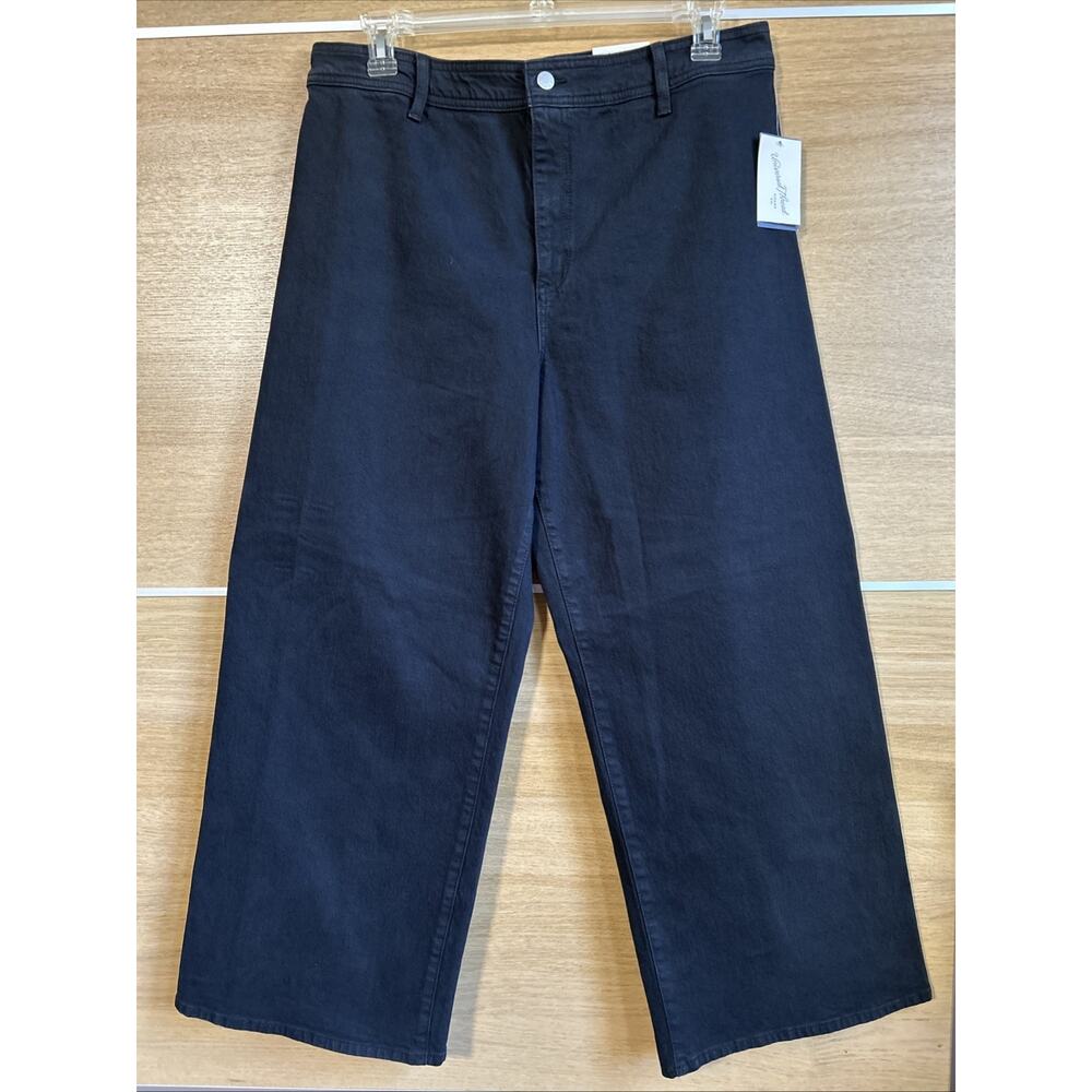 NEW Universal Thread Women’s Sz 16 High Rise Wide Leg Ankle Jeans Black Denim